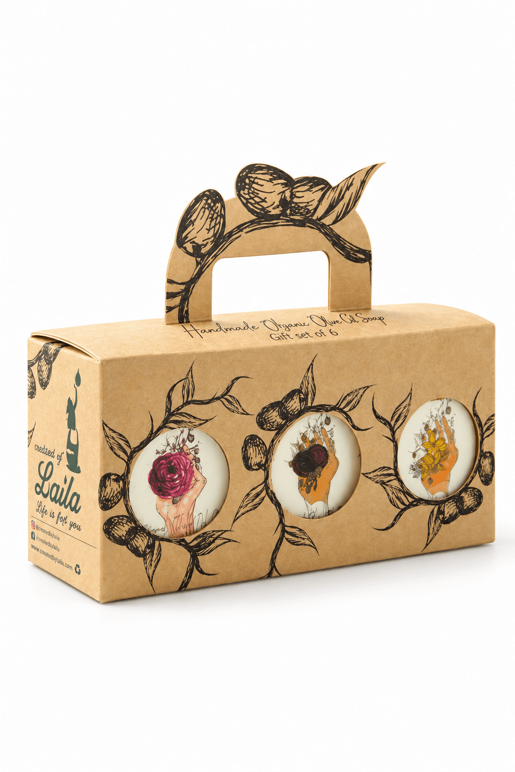 Orchards of Laila gift set of six olive oil soaps