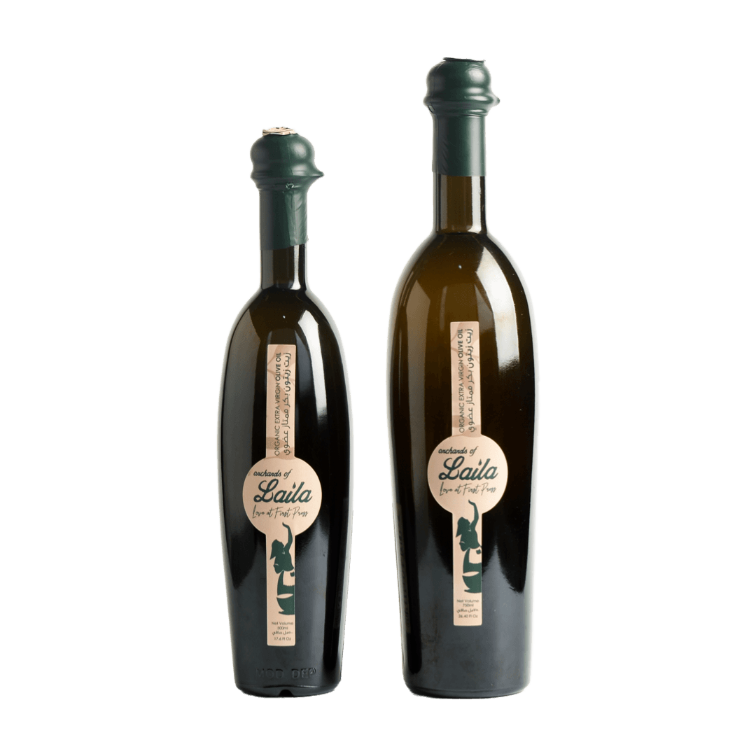 Orchards of Laila organic extra virgin olive oil bottles
